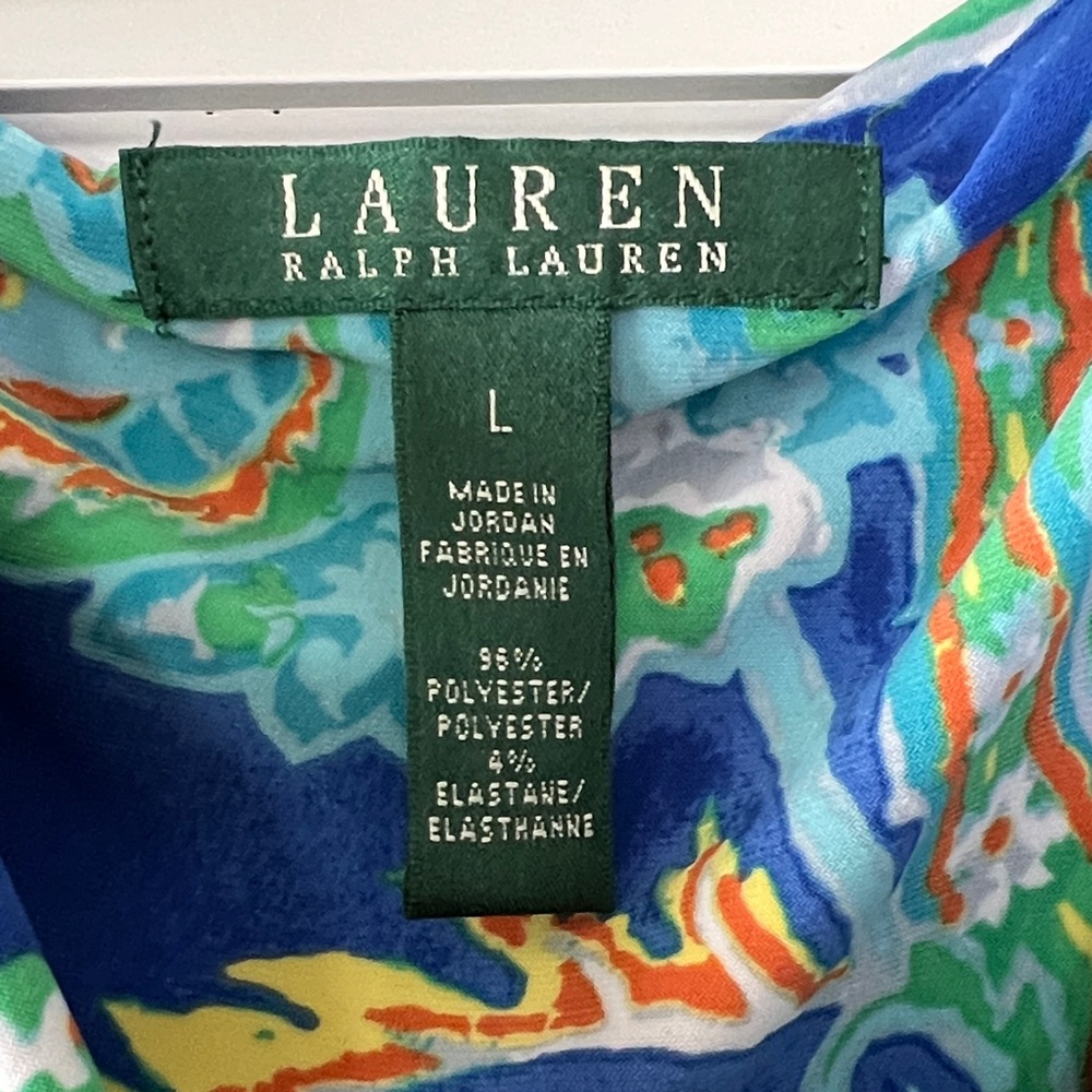 Ralph Lauren Blue and Green Paisley Midi Dress - Picture 2 of 3